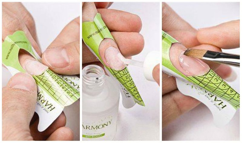 Étapes de l'extension des ongles sur les formes