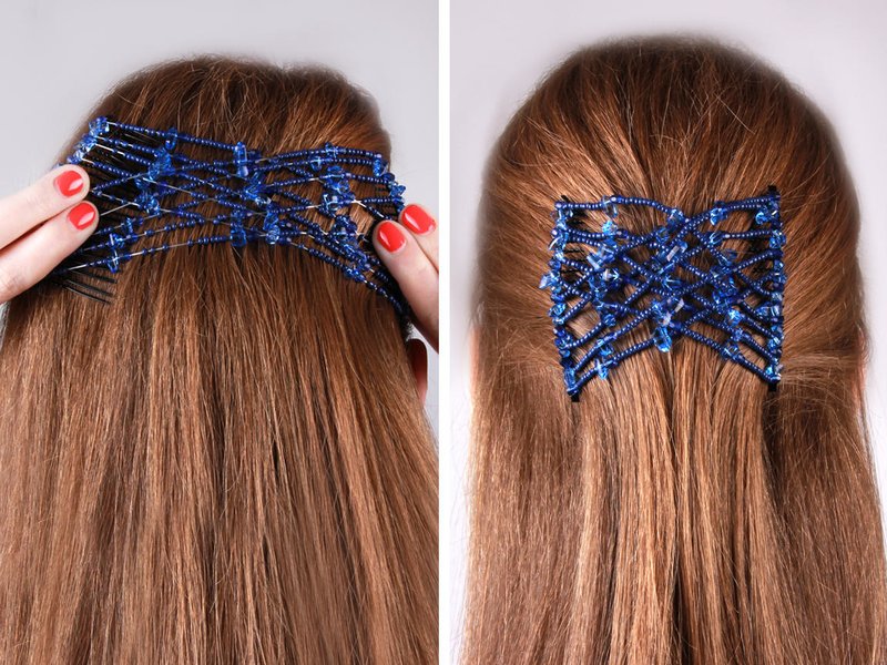 Coiffure avec support en épingle à cheveux